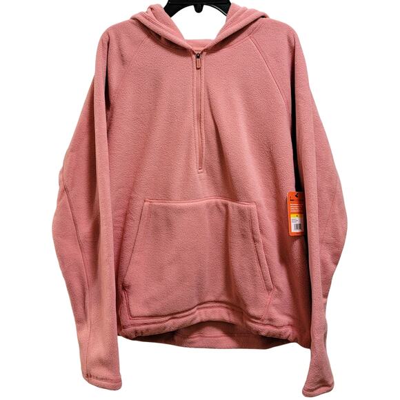 BASS Outdoor Women Half Zip Fleece Hoodie Size US M Mauve Glow Pink - Picture 1 of 3
